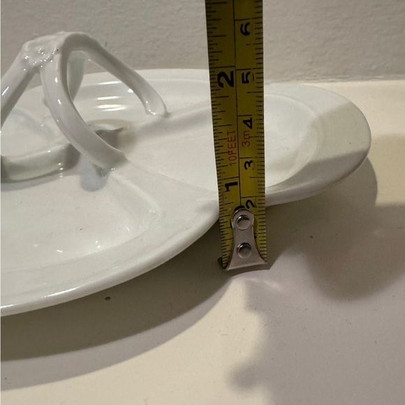 Vintage Limoges France White Porcelain Sectioned Tray w/ Floral Detailed Handle - Picture 9 of 9